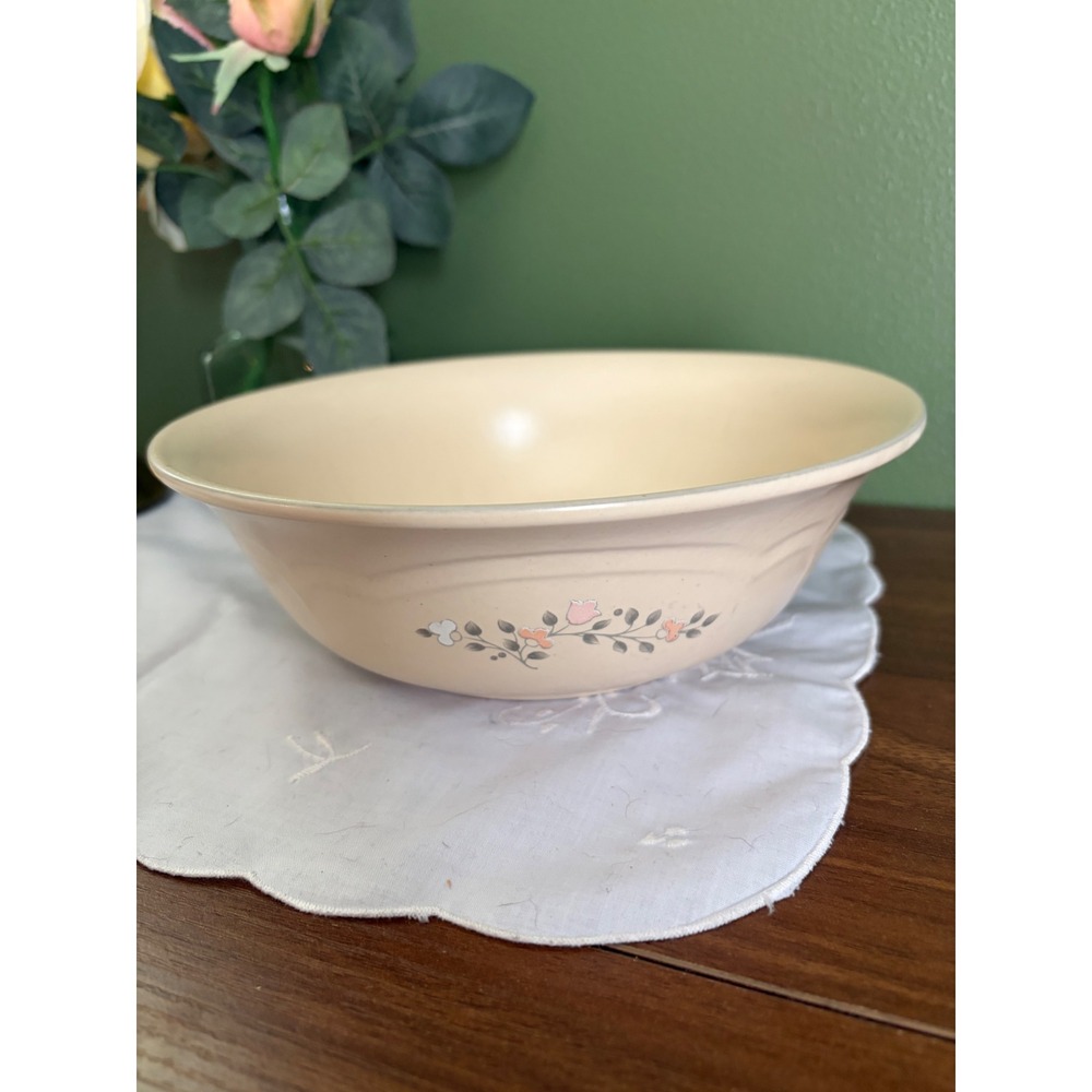 Vintage Pfaltzgraff Tea Rose Serving Bowl Floral Stoneware USA